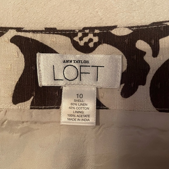 Cream/Brown print skirt - Picture 4 of 7